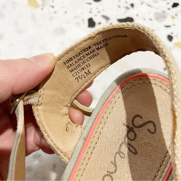 Splendid Women Wedges Ganes Seafoam Green Espadrille Size 7.5 and 3.5” Heel - Picture 4 of 5